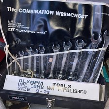 Olympia Tools 11 Piece Combin Wrench Set-F-Polished-Size 9-23 Lifetime Warranty