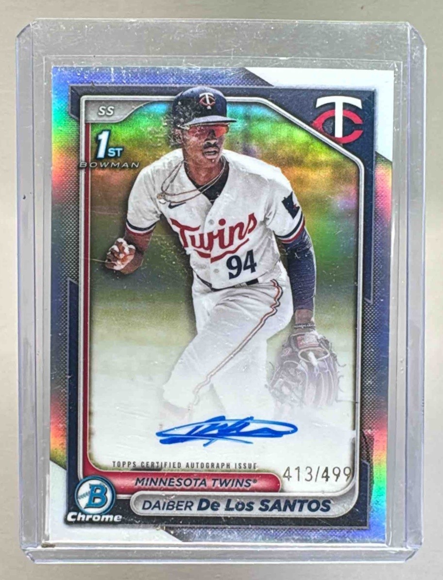 Daiber De Los Santos 2024 Bowman Chrome #CPA-DD Refractor Auto 1st RC /499