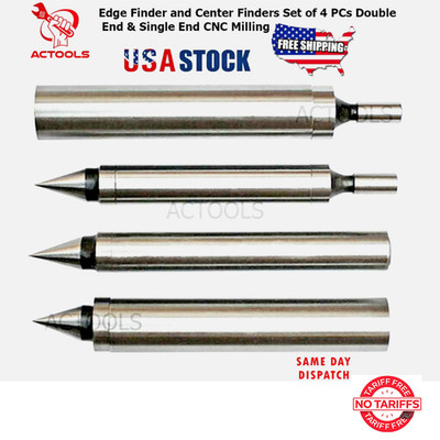 Edge Finder and Center Finders Set 4 Pcs Double End & Single End CNC Milling