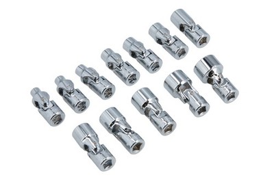 LASER 7281 Kreuzgelenk Steckschlüsselsatz verchromt 1/4'' 12-tlg.