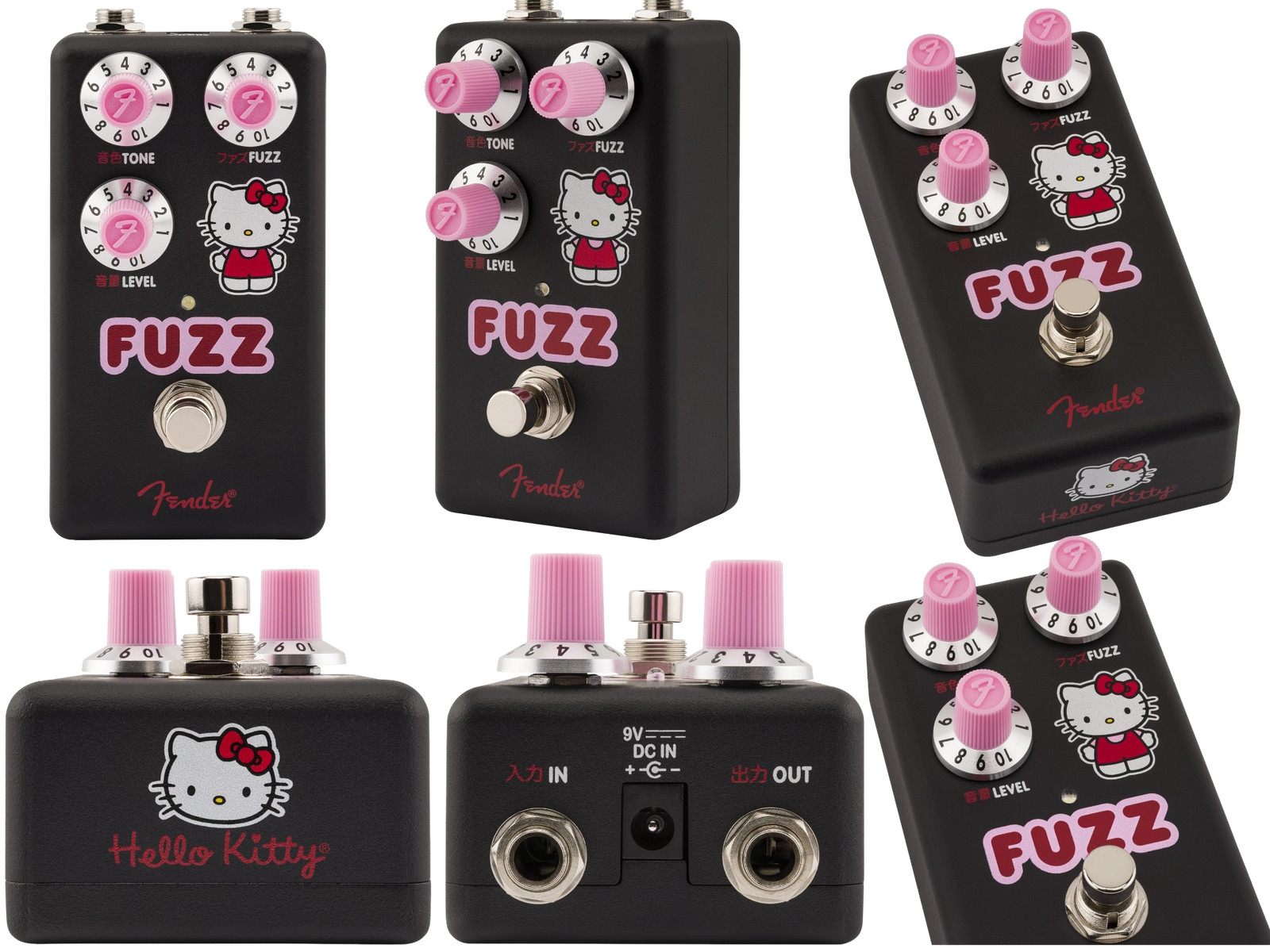 Effets guitare pédale fuzz Fender x Hello Kitty noire limitée nouvelle