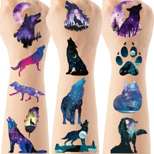 Over 200 Wolf Party Temporary Tattoos