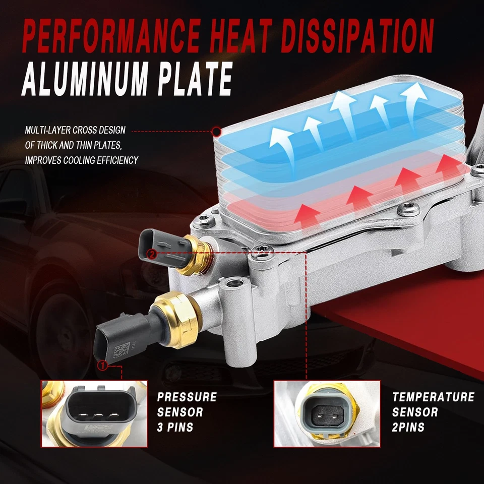 Aluminum Engine Oil Cooler Filter Housing Fits 11-16 Dodge Jeep Chrysler Ram3.6L - Image 4 of 4