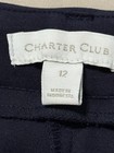 Women Size 12 CHARTER CLUB Zip Belt-Loops Pockets Leather-Accent Dress Pant Blue — photo 8