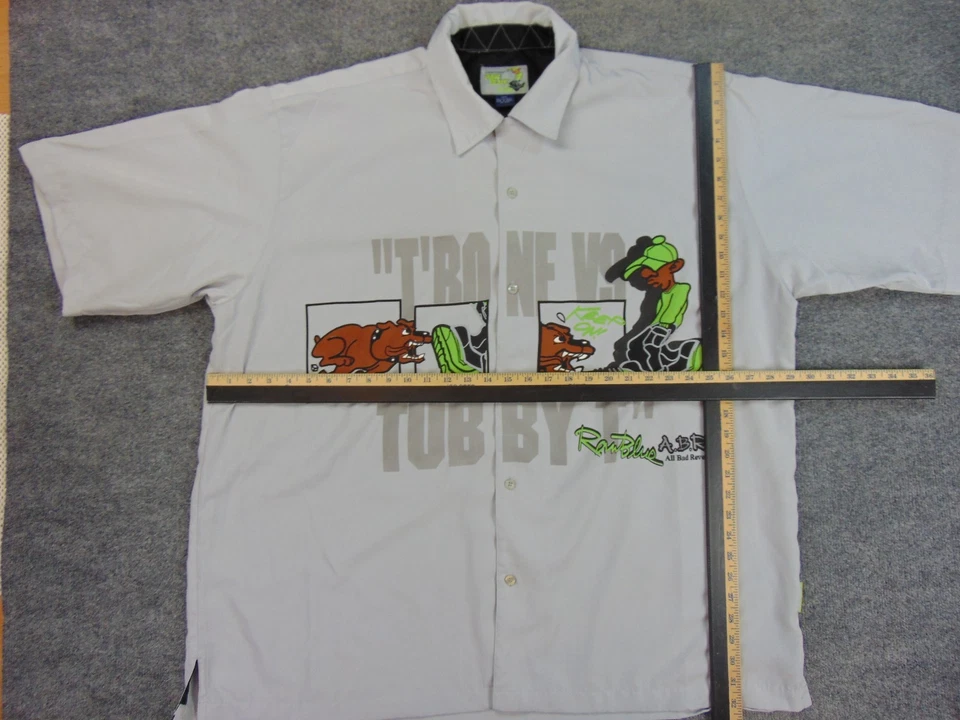 Raw Blue ABR Shirt Mens 3XL White Bulldog Y2K Streetwear Baggy Bulldog - Image 4 of 4