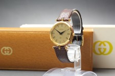 Rare Vintage [N MINT in Box] Gucci 2000M Shelly Line Gold Roman Quartz Men Watch