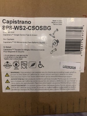Pfister Capistrano Brushed Gold 1-handle Round Bathtub shower 8P8-WS2-CSOSBG
