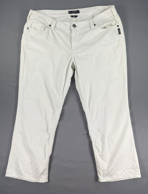 Silver Jeans Suki Capri Women s SZ20 White High Rise Stretch Denim Cropped