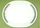 Corelle Spring Blossom Green Platter 12" Vtg Crazy Daisy Serving Oval Plate GA
