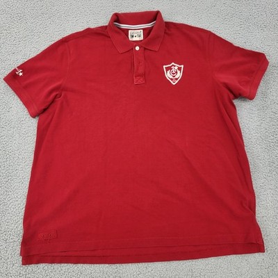Converse One Star Polo Mens 2XL XXL Cotton Red Logo Graphic Shirt