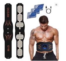 60cm EMS Abdominal Muscle Stimulator – USB Rechargeable Toning Belt