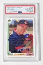 Jim Thome HOF Signed Autograph 1991 Upper Deck Rookie Card 17F insc PSA 10 Auto. rookie card picture