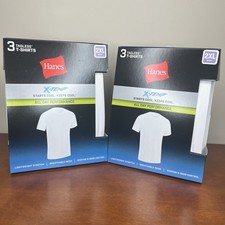 Hanes Mens White T Shirts 6 Pack Tagless X-Temp All Day Performance Size 2XL