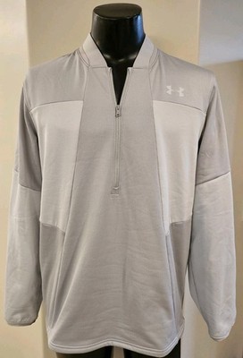 Men's Under Armour Cold Gear 1/2 Zip Pullover Fleece Light Grey NWT MSRP $69.99