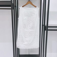 Women Round Neck Embroidered Sleeveless A-line Mini Dress