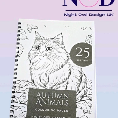 NIGHT OWL DESIGN UK Autumn Animals Colouring Book