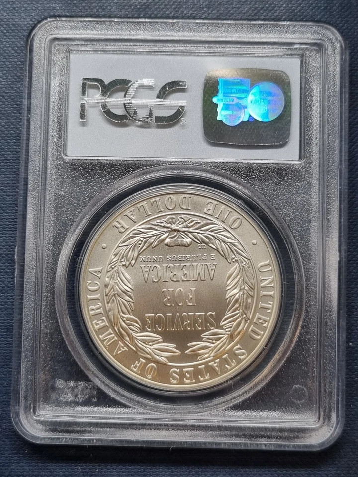 1996 S One Dollar Silver Commemorative N. COMMUNITY SERVICE - PCGS MS69 - #92476 - Image 2 of 2