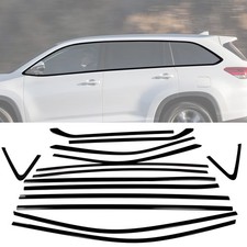 Black Window Trim for Highlander 2014-2019 Window Chrome Delete Blackout | St...