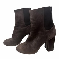 Rag Bone Agnes Gray Suede Leather Block Heel Chelsea Booties