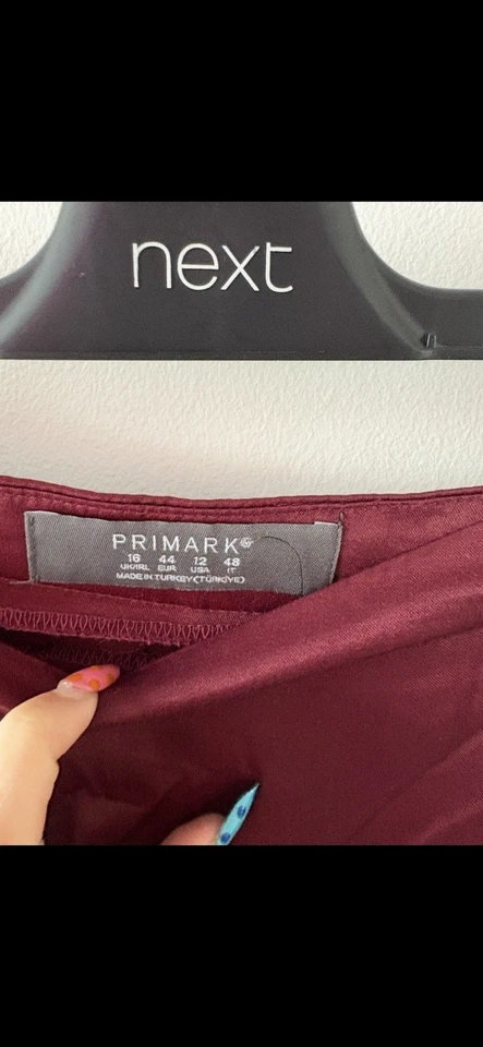 Primark Red Silk Midi Skirt - Image 3 of 3