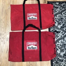 Marlboro Adventure Team 2x Drawstring Duffle Bags Large 36" Vintage 90s Promo
