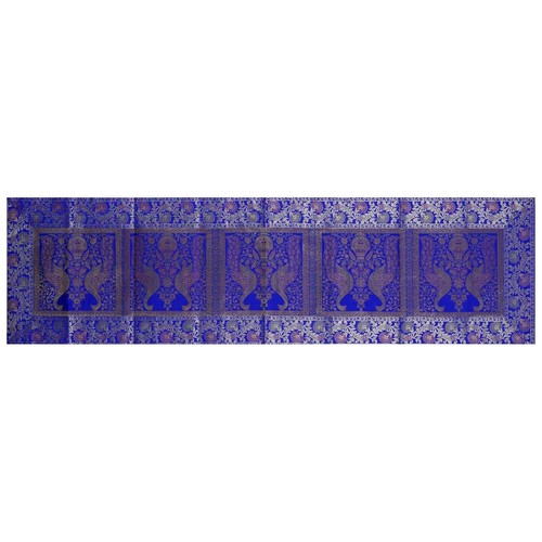 Indischer Pfau Design Seide Brokat Tischläufer Weihnachten Event Dekor 16x60 Zoll - Bild 14 von 30