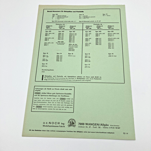 Noch Model Train and Railroad Accessories New Products and Pricelist 1972 German - Picture 4 of 5