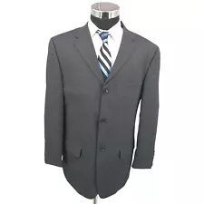 Perry Ellis Portfolio Blazer Mens 40R Gray Wool Sports Coat Jacket 3 Buttons