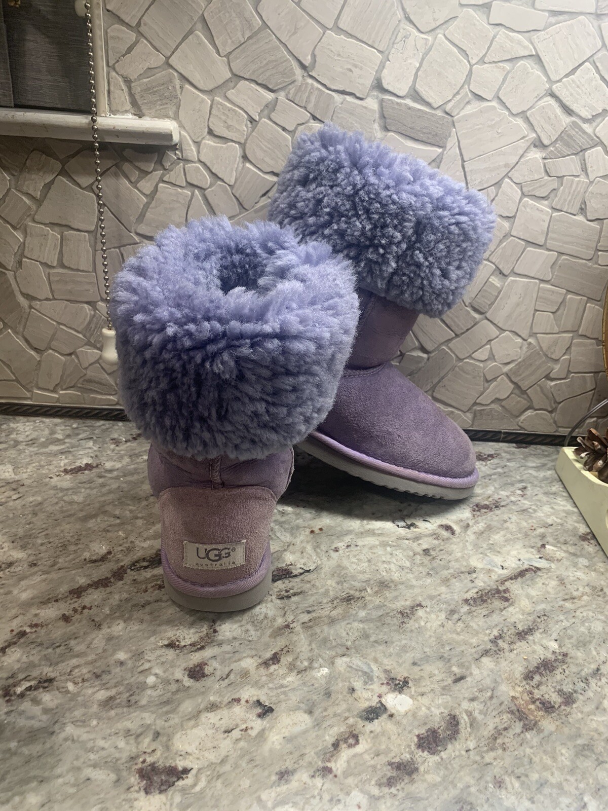 Australian UGG Boots Teen Girl / Women Purple Sheepskin Size W 5 Good Condition! image 8