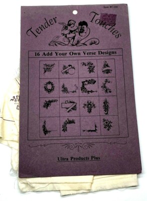 TENDER TOUCHES Printed Fabric 16 Add your own Verse Designs quilt block pattern