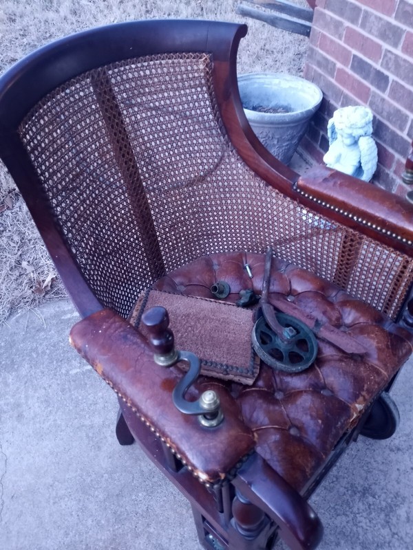 19th Century Mechanical Wheelchair Bergere Style , John Ward's Patent, London