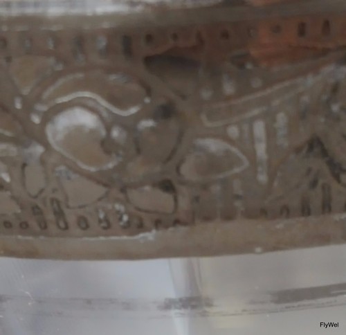 Tiffin Rambler Rose Crystal Cordial Glass Paneled Optic Platinum Encrusted 14196 - Picture 5 of 12