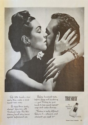 1946 Trushay before hand lotion Vintage Ad Soft little hand mans heart turn over