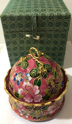 D.S.Starr Cloisonne of Oriental Treasure Schmuckschatulle mit Deckel