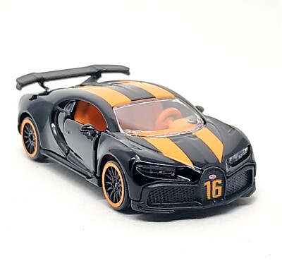 Majorette Bugatti Chiron Pur Sport - Black / Orange Stripe 1:65 (3