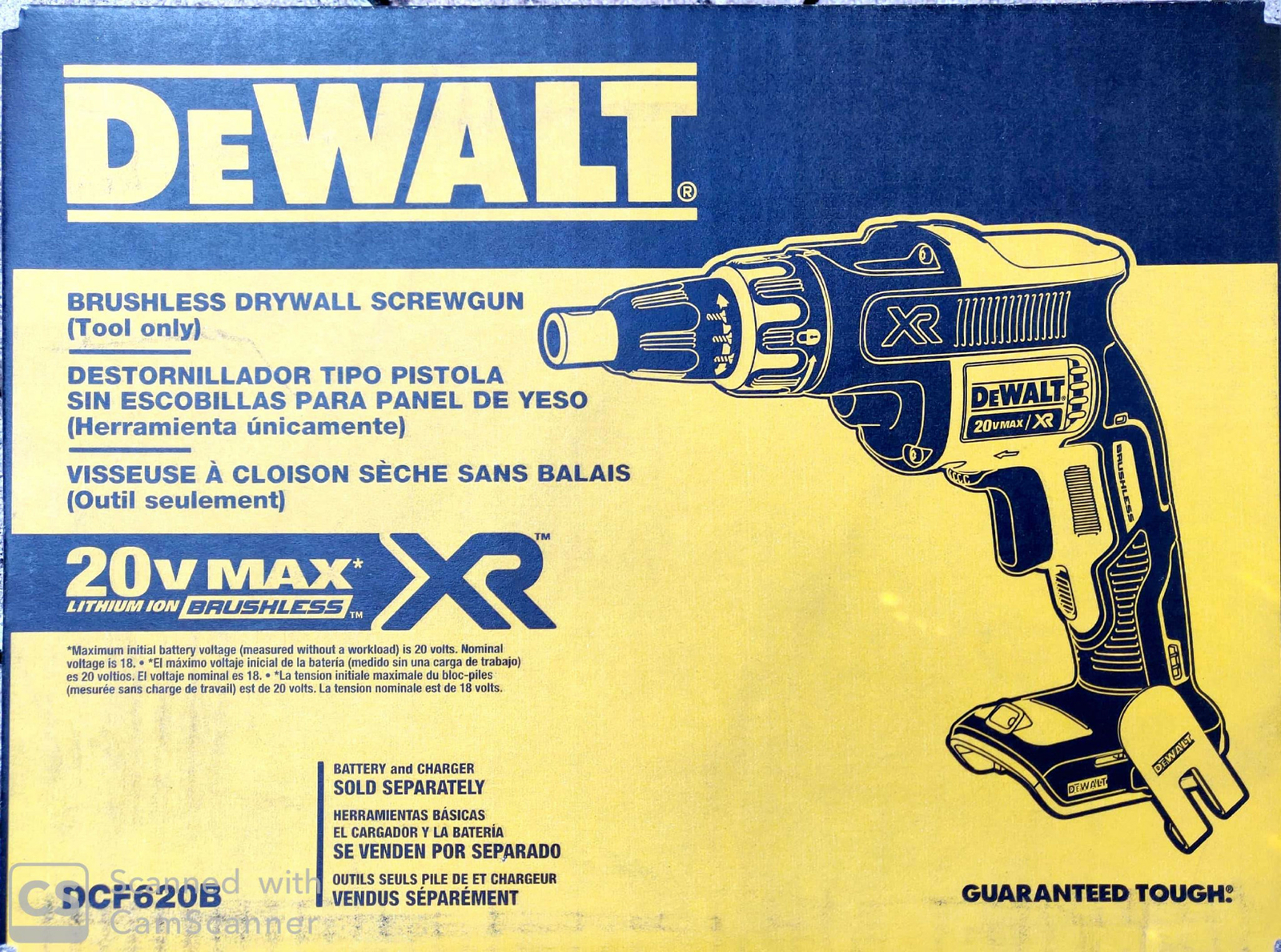 DEWALT DCF620B 20V MAX XR Li-Ion 