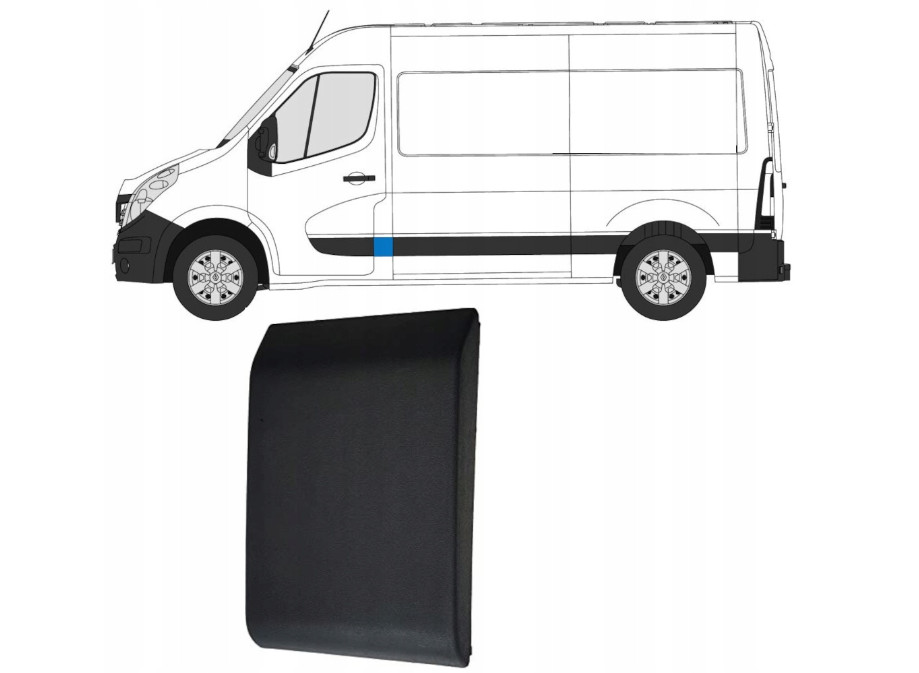 Remplacer baguette latérale gauche cassée Renault Master III plastique noir