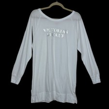 Victoria's Secret Gold Label Women's Nightgown Sleepwear S Long Sleeve White