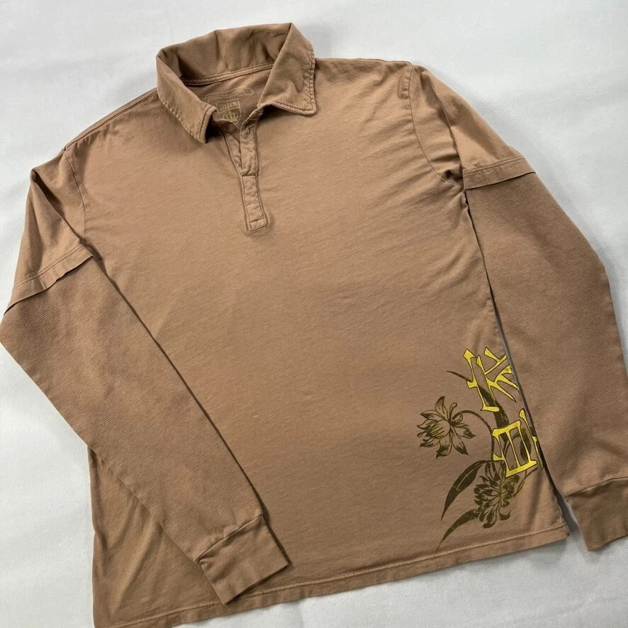 Camisa Royal Underground Hombre Grande Marrón Manga Larga Estampado Gráfico Foto 2 de 4