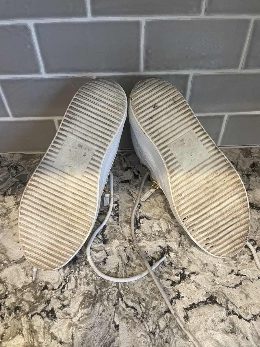 Authentic Giuseppe Zanotti Mens White Mid Top Lace Up Sneakers Shoes Sz EUR 38.5 Authentic Giuseppe Zanotti Mens White Mid Top Lace Up  main image 3