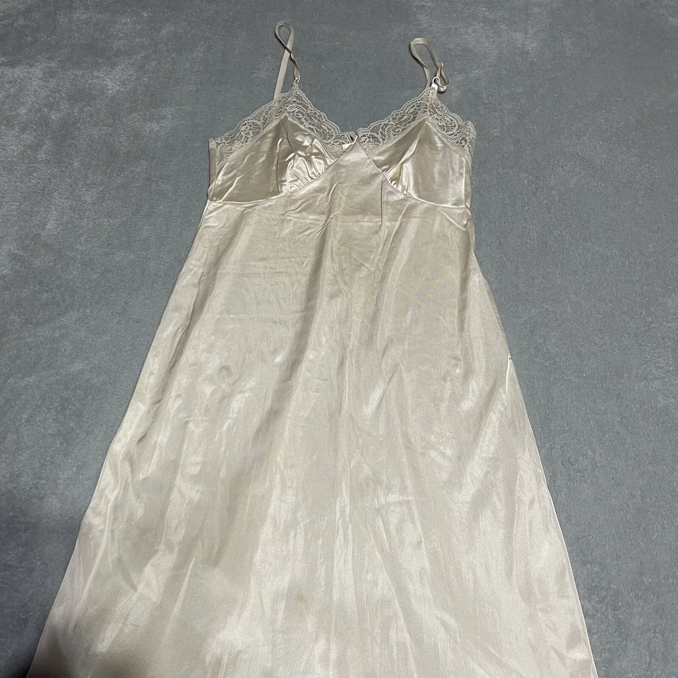 Vintage Adonna Slip Womens 34 Lace Trim Slip Chemise Nightgown Adjustable Straps - Image 3 of 4