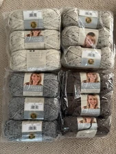 Lion Brand Yarn 860 Vanna's Choice 3 oz Skeins Wheat Grey Marble Barley Oatmeal