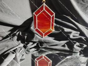 Gema Roja Wispy - Inspirada en Rupia, Vidrieras para Juegos NES de 8 bits, Zelda, Link