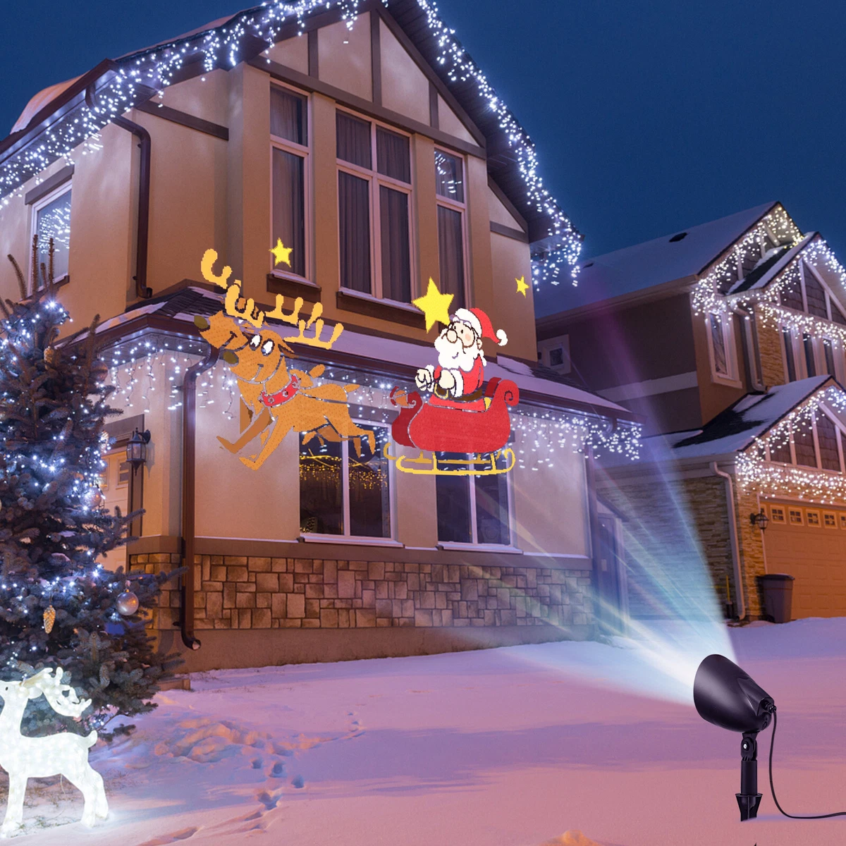 Led projector sale christmas lights