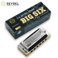 Seydel Big Six Blues 6-Hole Harmonica Key of D Yellow w/ Stainless Steel Reeds