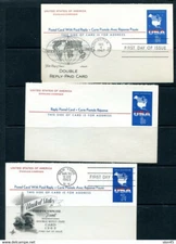 USA 1967 3 PS Cards with reply cards First day issue 11514