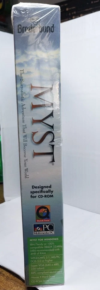 Vintage 1994 MYST Broderbund Windows PC CD-ROM Big Box Game *New Factory Sealed* - Image 4 of 4