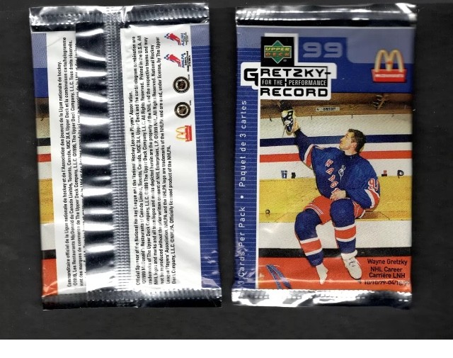 1999 GRETZKY For The PERFORMANCE RECORD Unopened McDonalds 3 Pack