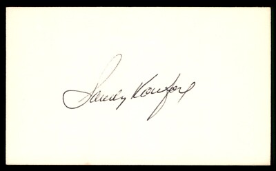 Sandy Koufax Baseball Index Card Signed Auto Autograph (no COA) *g1