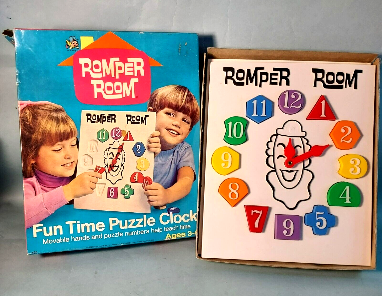 Vintage Romper Room Fun Time Puzzle Clock 1970 Excellent Plus-image